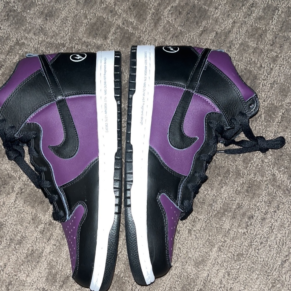 NWOB Nike Dunk High Fragment Beijing SNEAKERS Wine/Black/White ๐ต 9 - Picture 6 of 14